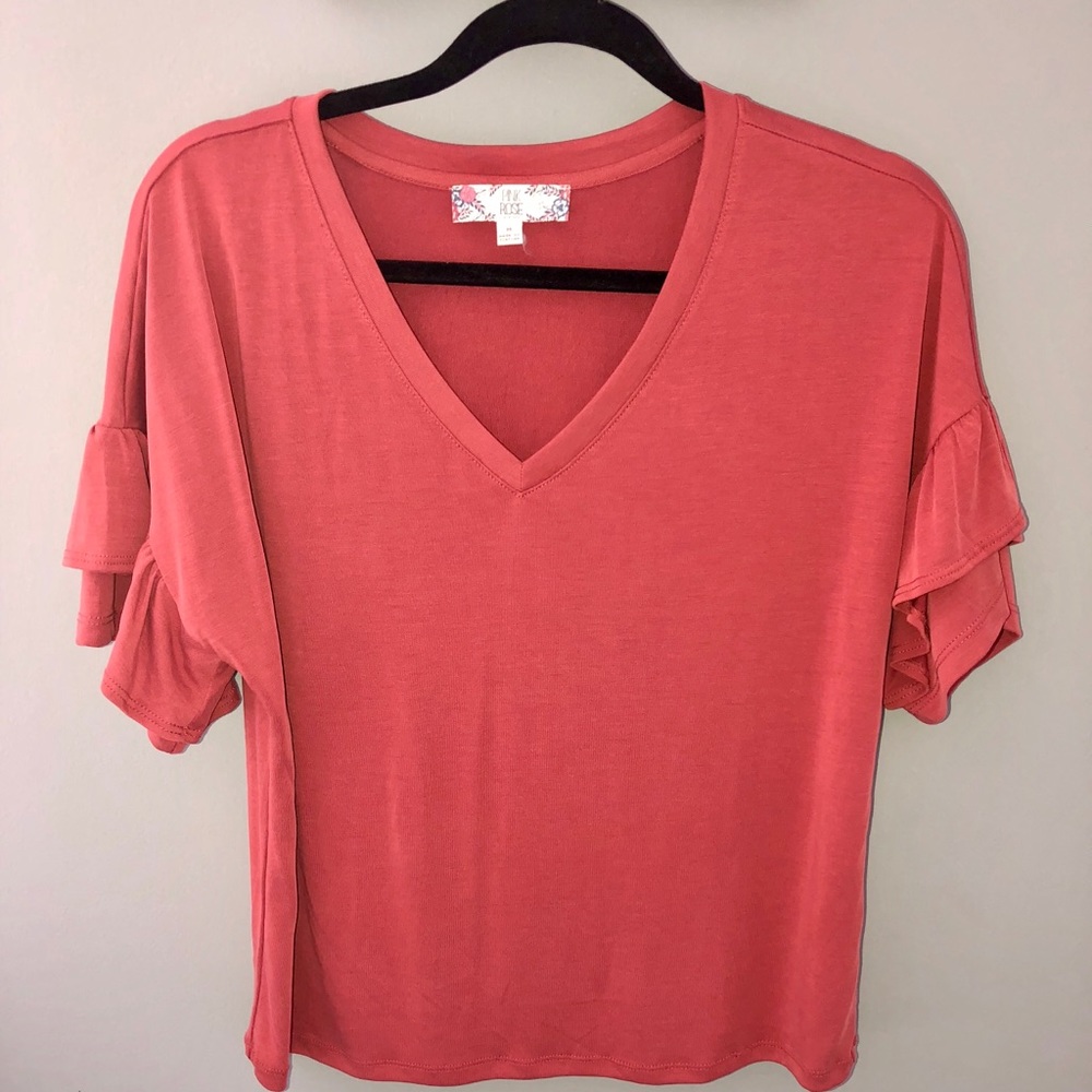 Pink v-neck t-shirt
